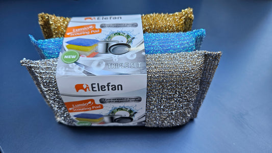 Elefan Non Scratch Scourer 3 Pack - Various Colours