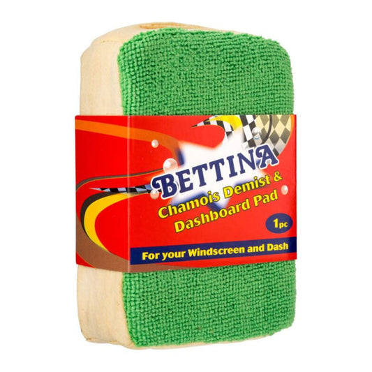 Bettina 1pc Chamois Demist & Microfibre Pad – Dual-Sided for Windscreen & Dashboard