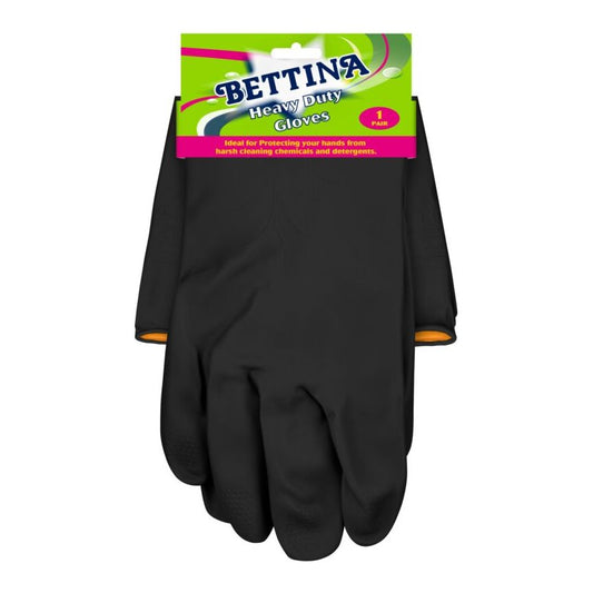 Bettina Black Heavy Duty Gloves – Natural Latex – Sizes L/M
