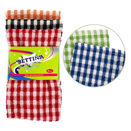 Bettina 3pc Premium Cotton Tea Towels – Reusable & Absorbent