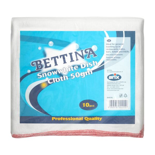 Bettina 10pc Snow White Catering Dishcloths – High Absorbency Tight Knit