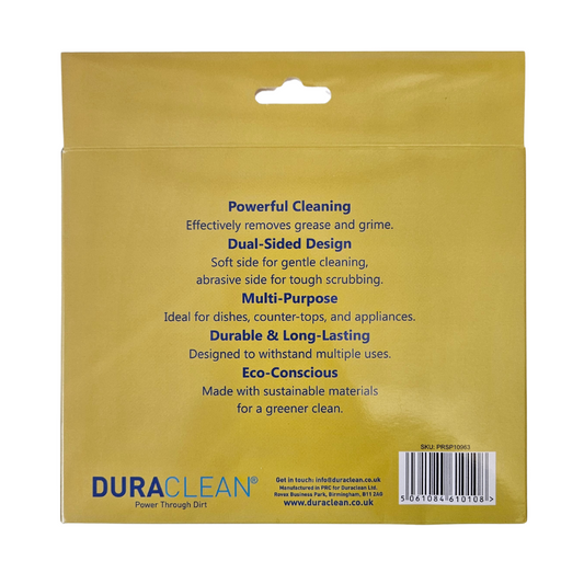 DuraClean® Premium Sponge Scourers – 10 Pack (High-Density Yellow & Green)
