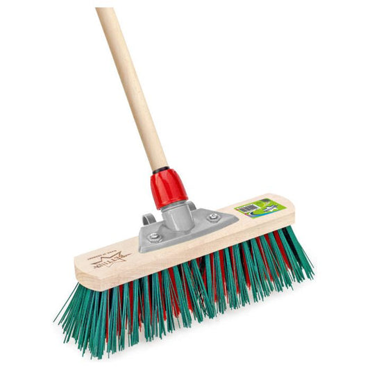 Bettina Outdoor Wooden Broom Set – Duo Bristle 29cm – Hard & Soft Bristles